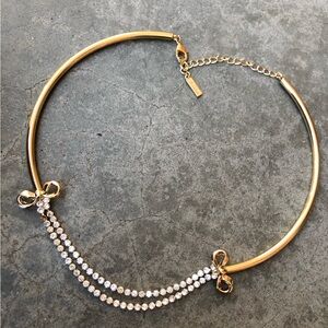 Chic Gold and Silver Bow Necklace